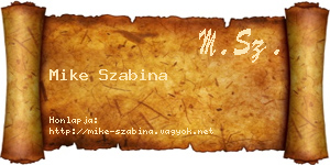 Mike Szabina névjegykártya